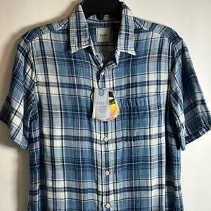 ROWM The Drifter Blue Plaid Short Sleeve Button-Down Shirt Size S